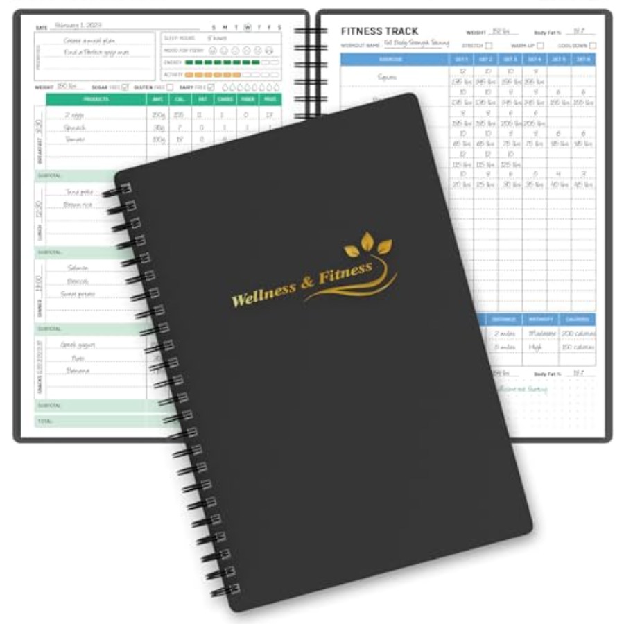 Health Wellness Training - Wellness Planner and Fitness Log -