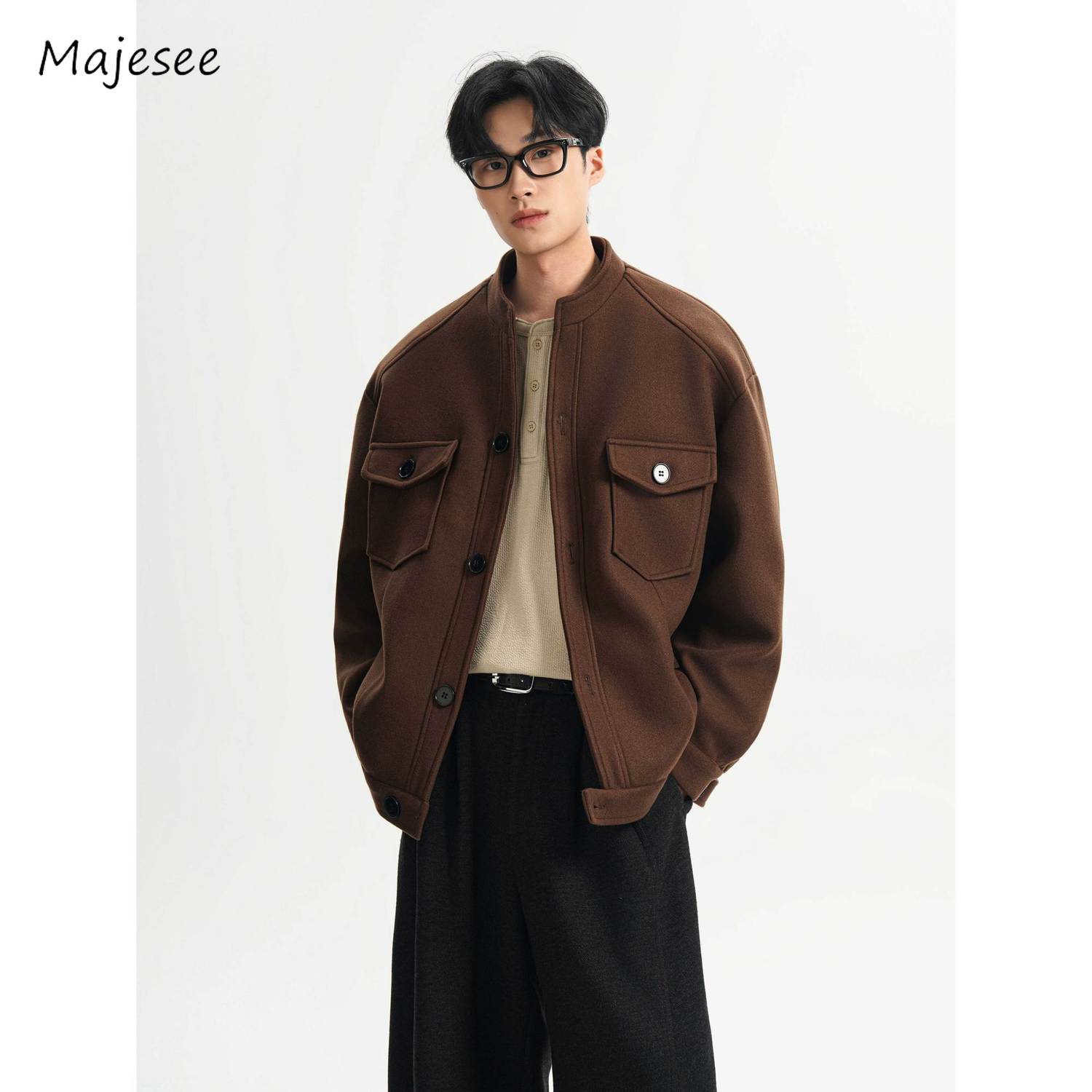 Wool Blend Jacket Man Green He - Health Wellness Training 리뷰 및 가격