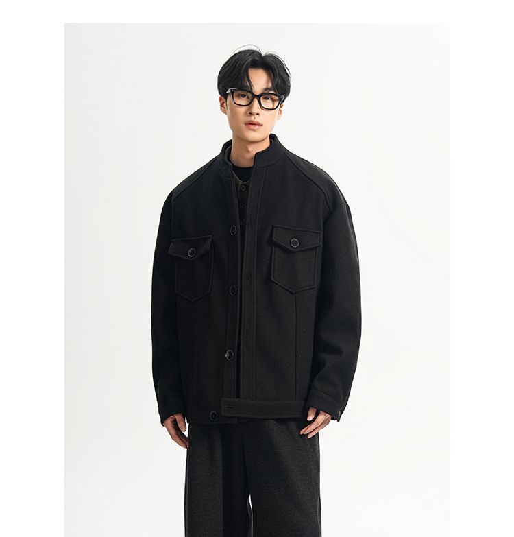 Wool Blend Jacket Man Green He - Health Wellness Training 리뷰 및 가격